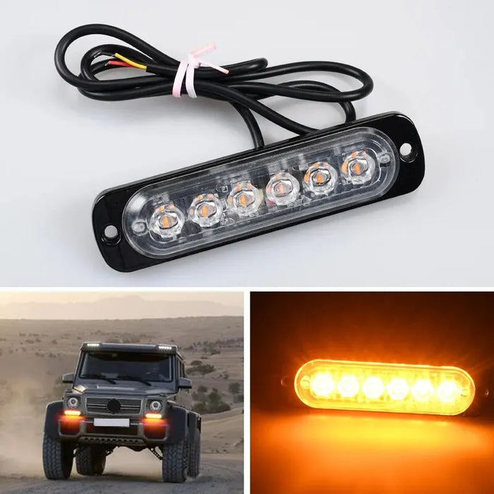 6Smd Led Strobe Warning Light For Trucks Amber 12V / 24V