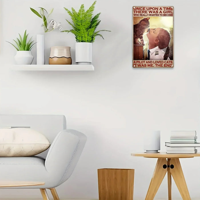 Black Cat Fishing Metal Sign For Home Or Office