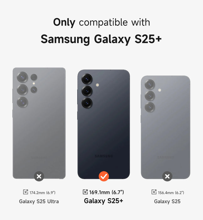 For Samsung Galaxy S25+ Plus Phone 6.7Inch Magnetic Shockproof Protective Case With Camera Protector Adjustable Metal Kickstand