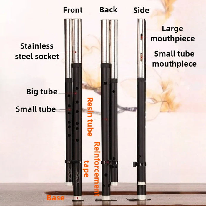 Traditional Double Tube Bawu Flute For Adults