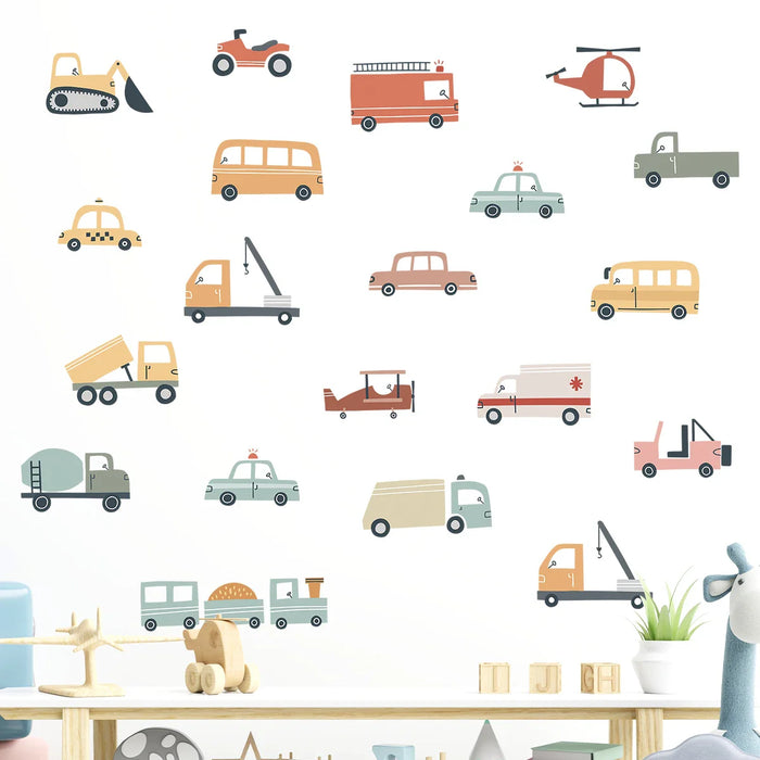 Cartoon Construction Truck Wall Sticker For Kids Room Decor