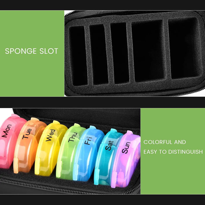 Large 3X Daily Pill Organizer 7 Day Travel Case
