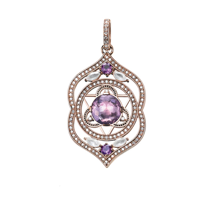925 Sterling Silver Rose Gold Pendant Third Eye Chakra Fashion Jewelry For Women