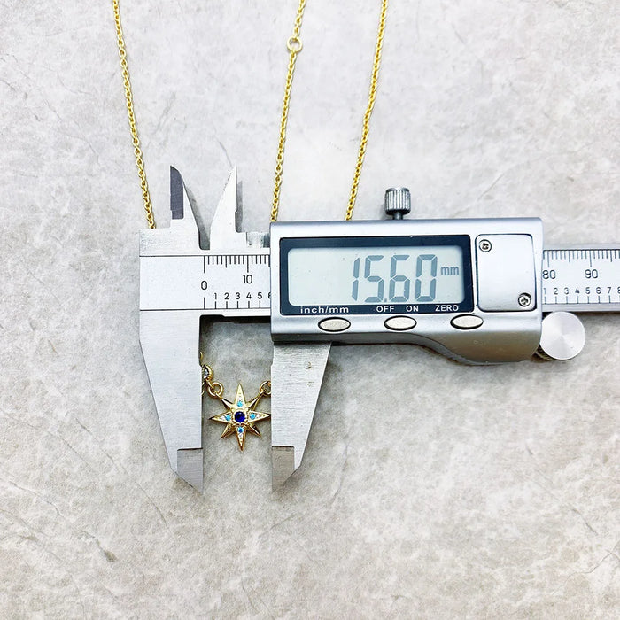 925 Sterling Silver Bohemia Star & Moon Necklace Fine Jewelry For Women