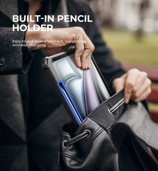 For Ipad Air 13 Inch 2024 Heavy Duty Shockproof Full Body Protective Case With Built-In Screen Protector Kickstand