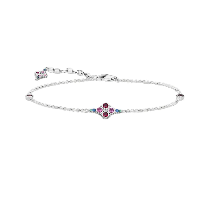 925 Sterling Silver Victorian Style Bracelet Colourful