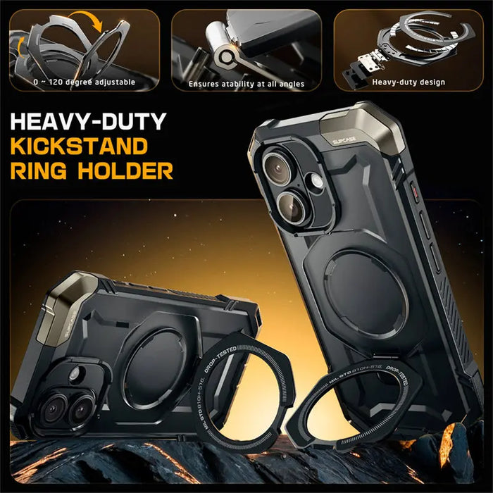 For Iphone 16 Plus Ub Grip Heavy Duty Rugged Magnetic Phone Case With With Camera Control Capture Button & Stand