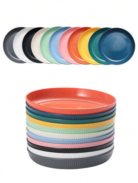 4 / 11 Piece Reusable Plastic Dinner Plates Perfect For Picnics Kitchen Use Microwave & Dishwasher Safe