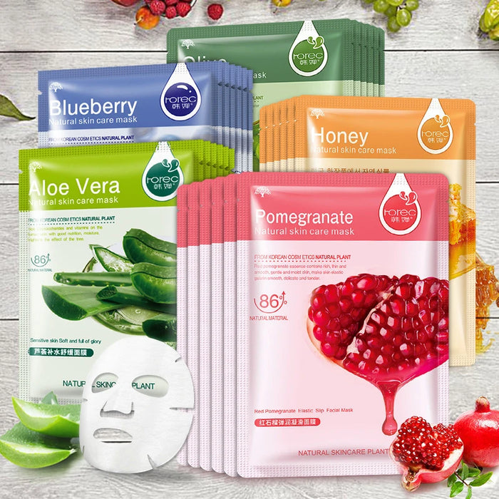 30 Piece Fresh Fruit Facial Masks Hydrating & Firming