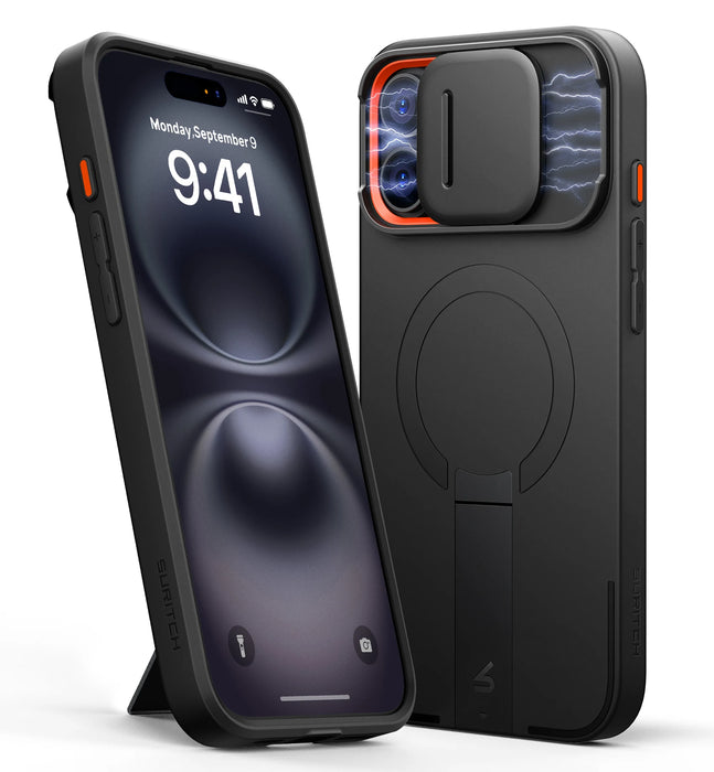 For Iphone 16 Pro Max Slide Camera Shockproof Protective Case With Stand