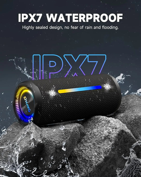 Portable Bluetooth Speaker With Dazzling Lights And Ipx7 Waterproof