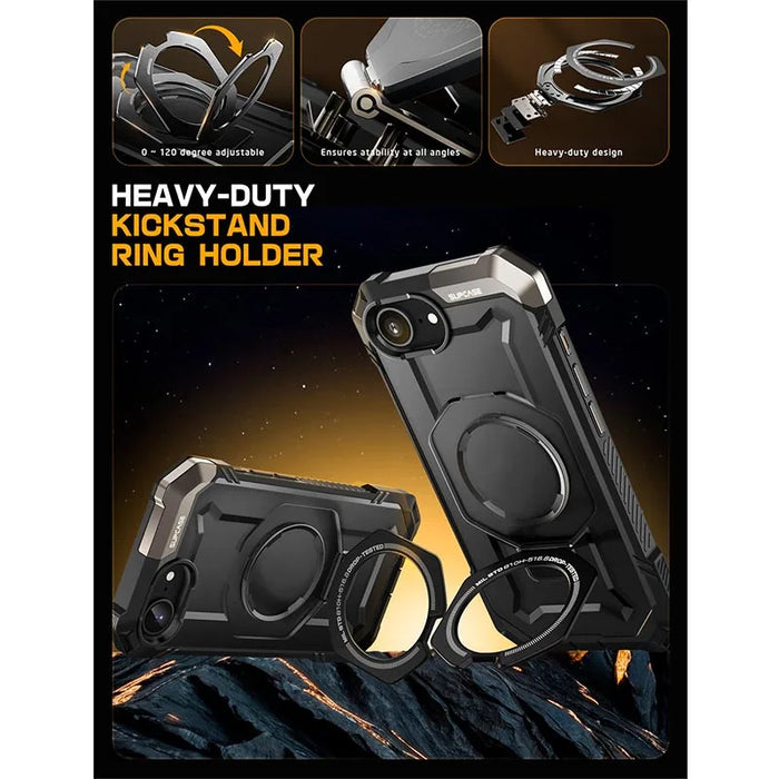 For Iphone 16E 6.1" Ub Grip Heavy Duty Shockproof Magnetic Phone Case With Camera Case & Kickstand