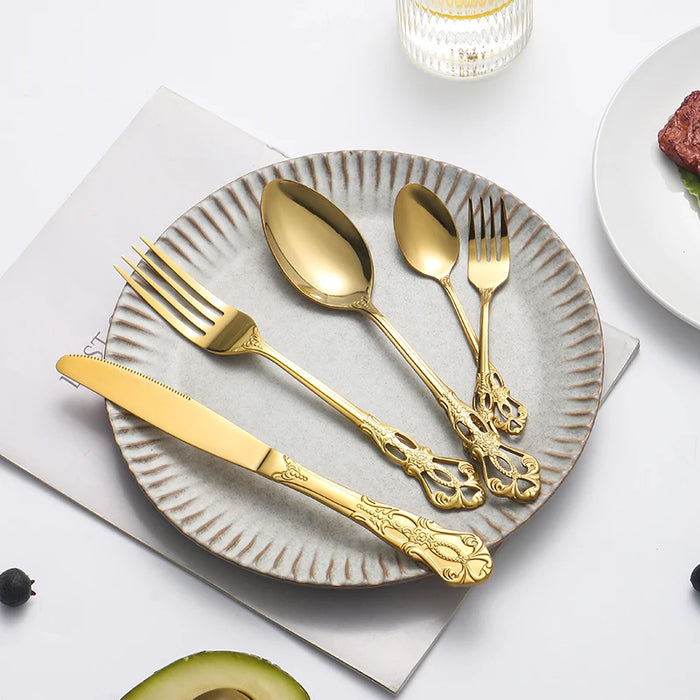 24 Piece Stainless Steel Cutlery Set For Family Hotel Party Christmas Tableware