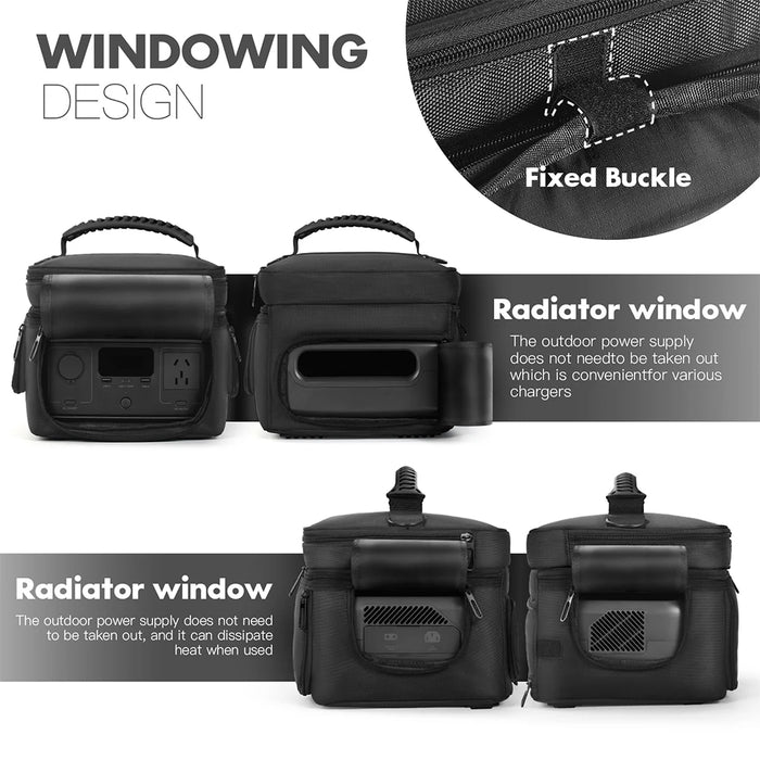 Power Station Bag Dustproof Carrying Bag Anti-Drop Multiple Pocket For Ecoflow Portable Power Station River 3 / 3 Plus Storage Bag