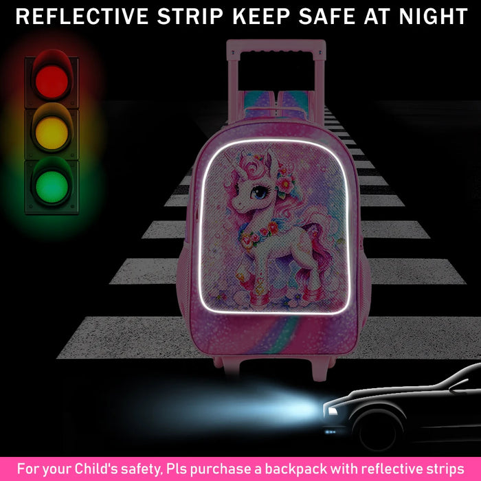 Kids Rolling Backpack With Lunch Bag