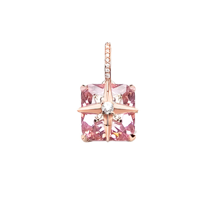 925 Sterling Silver Romantic Rose Gold Star Pendant With Stone Fashion Jewelry For Women