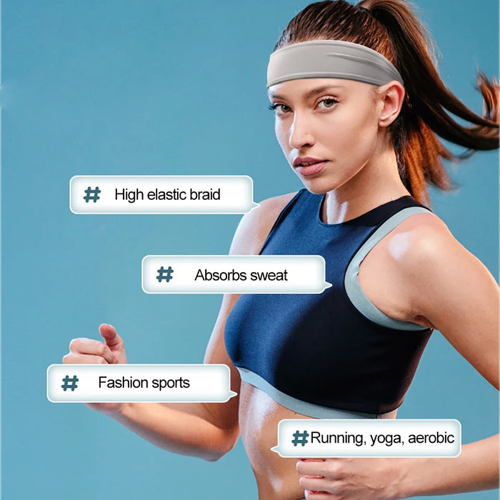 Non Slip Sport Headband For Men & Women Moisture Wicking Sweatband For Fitness Running Cycling Yoga