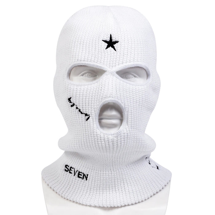 Ghost Embroidery Masked Knitted Hat For Outdoor Activities