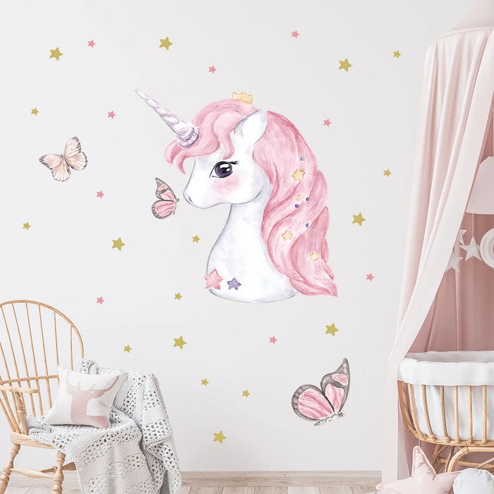 Adorable Unicorn Wall Sticker For Kids Room Decor