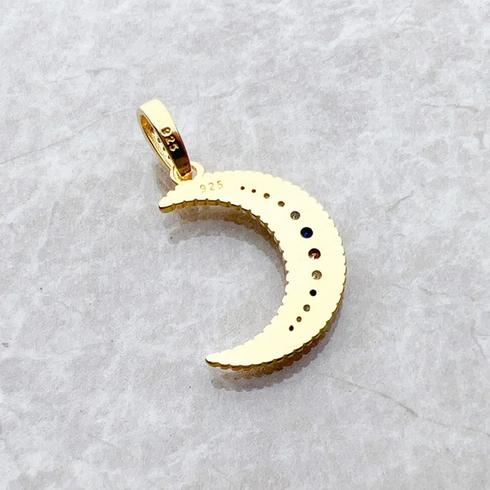 925 Sterling Silver Bohemian Moon Pendant Fashion Jewelry For Women