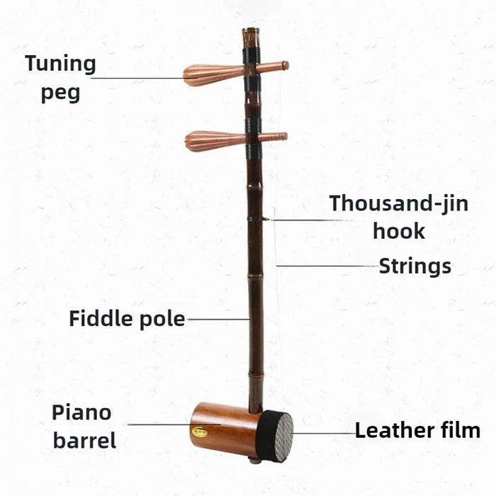 Traditional 2 String Bamboo Jinghu For Peking Opera