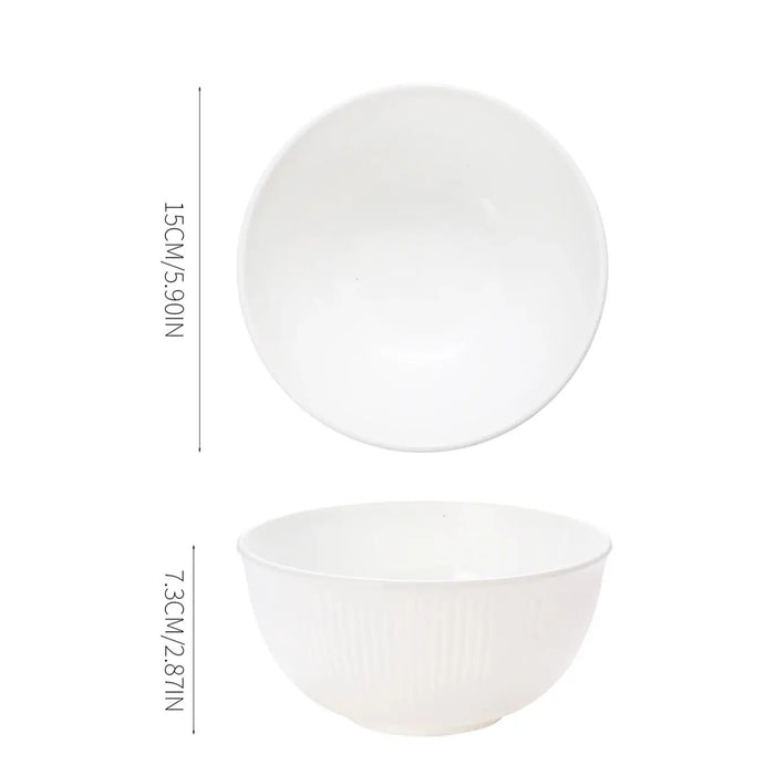 4 / 8 Piece Reusable White Vertical Grain Bowls