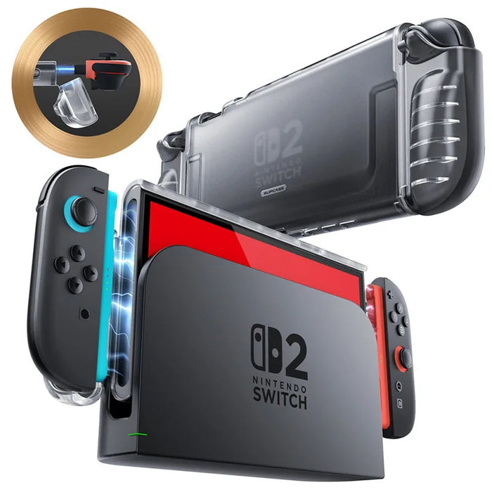 For Nintendo Switch 2 Crystal Protective Clear Case With Quick Release Joycon Design And TPU Grip