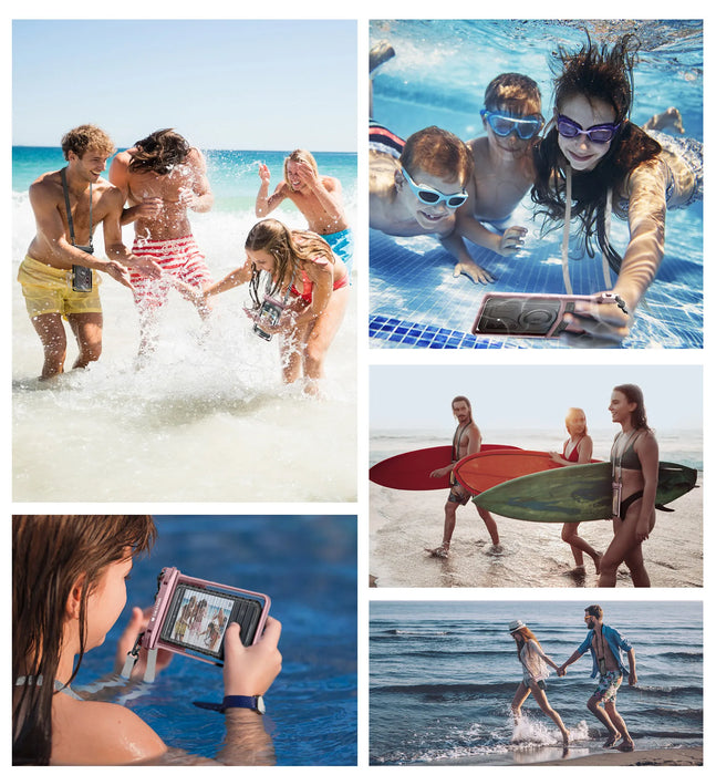 Ip68 Waterproof Phone Pouch 7.0 Inch With Adjustable Double-Hook Lanyard