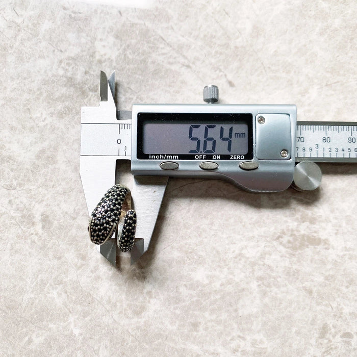 925 Sterling Silver Stylish Open End Black Snake Ring For Women