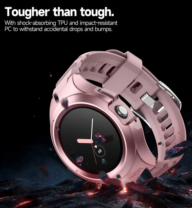 For Google Pixel Watch 41Mm Raised Bezel Rugged Grade Shockproof Sport Band Case With Built In Adjustable Band