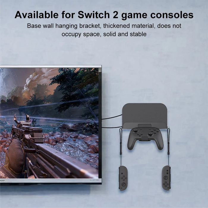 For Switch 2 Wall Mount Host Universal Wall Bracket Controller Hook Hanging Wall Holder Wall Stand With Controller Hook Stand