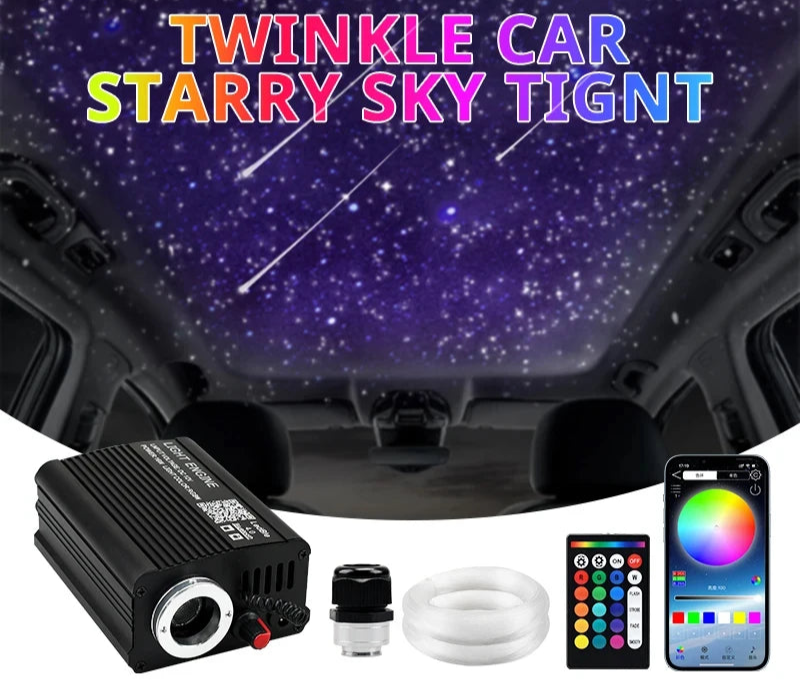 16W Rgbw Car Star Ceiling Light Fiber Optic Led Atmosphere Lamp