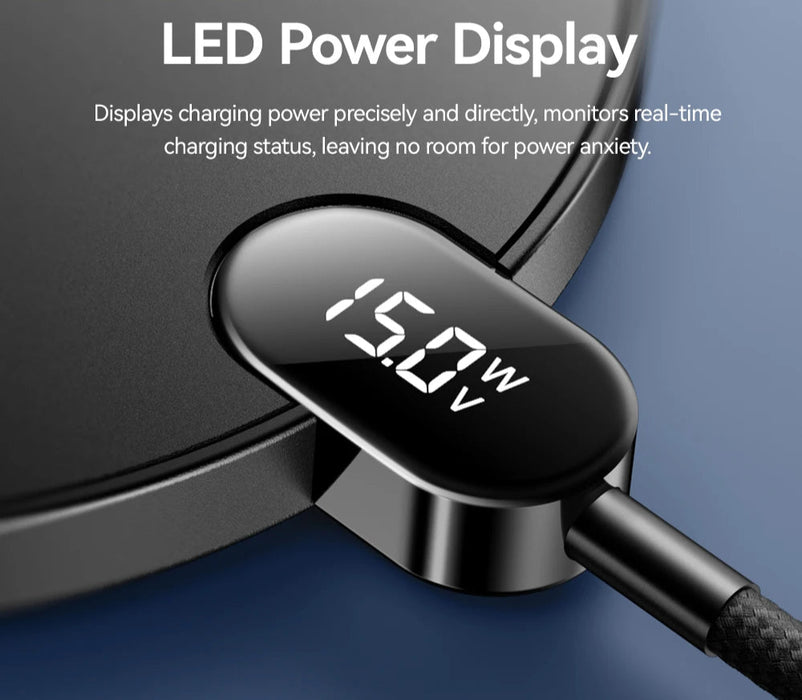 15W Wireless Charger Led Digital Display Fast Wireless Charging Pad For Iphone 16 15 14 Pro Max Samsung 23 Xiaomi Huawei
