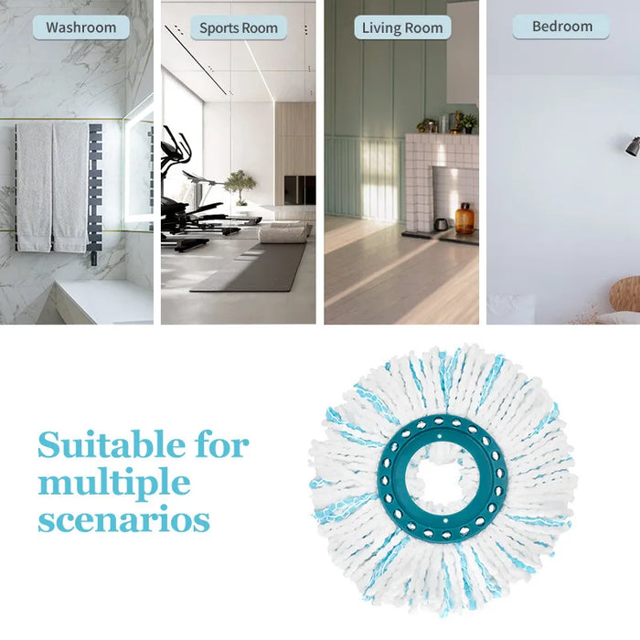 2 Pack Twist Disc Mop Replacement Head Microfibre Effective Microfibre Giving High Water And Dirt Absorption For Leifheit