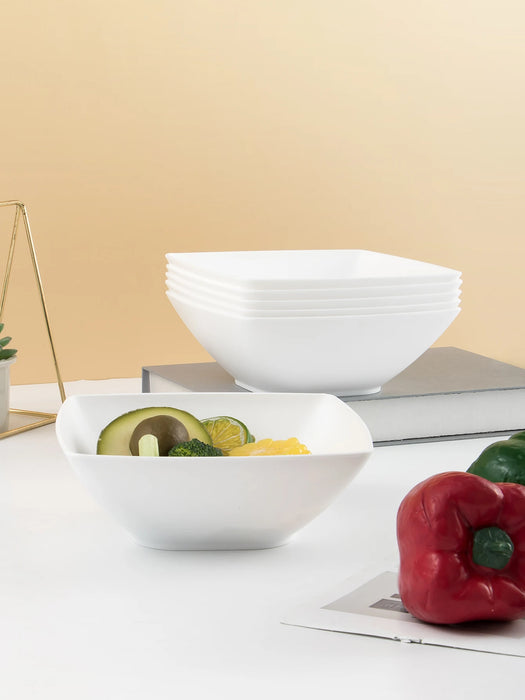 2 / 6 / 12 Piece Reusable Large White Plastic Bowls Ideal For Soup Noodles Oatmeal Salad