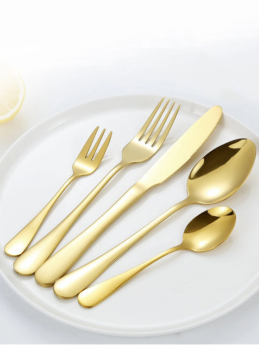 30 Piece Colourful Stainless Steel Cutlery Set For Home Kitchen