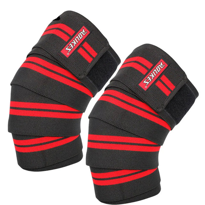 Pair of Powerlifting Knee Wraps With Strap Squat Weightlifting Leg Press Cross Training