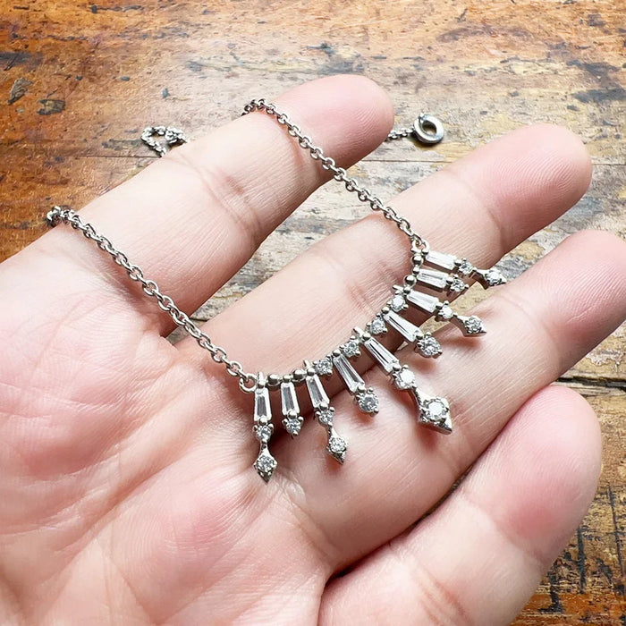 925 Sterling Silver Romantic Gift Sun Rays Necklace Fine Jewelry For Women