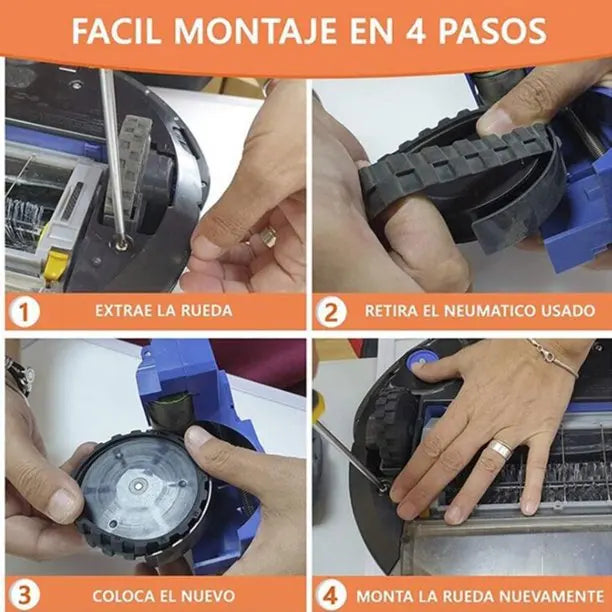 2 Pieces Vacuum Cleaner Wheel Belt Anti-Slip Tire Band Vacuum Robot Wheel Accessories Replacement For Irobot Roomba / Xiaomi / Roborock