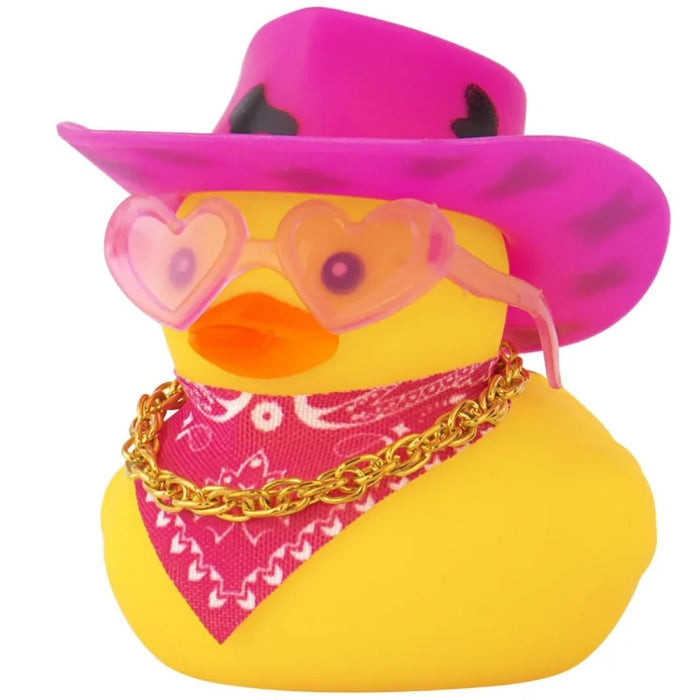 Yellow Cowboy Duck Car Ornaments With Hat And Sunglasses
