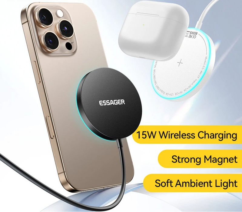 15W Magnetic Wireless Charger For Iphone 16 15 14 13 Pro Max Magnet Induction Charger For Macsafe Wireless Charging Pad