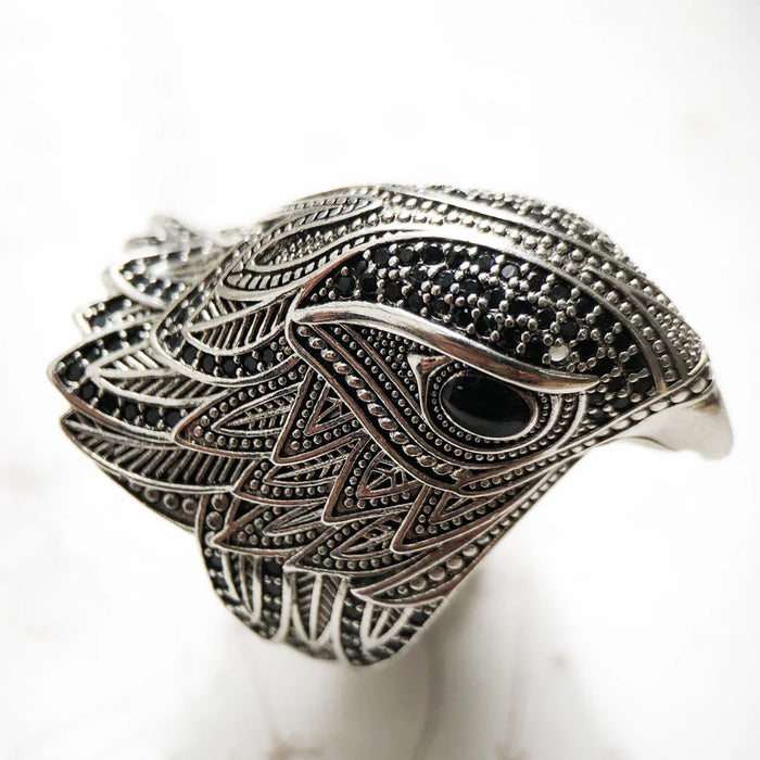 925 Sterling Silver Solid Elegant Falcon Cocktail Ring For Women & Men Free Shipping Fine Jewelry Europe Eagle Design