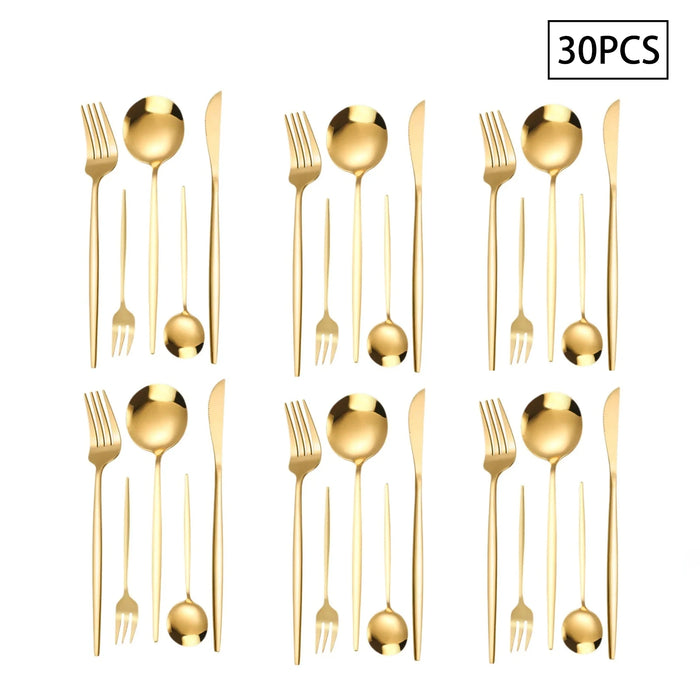 5 / 30 / 90 Piece Portuguese Style Stainless Steel Cutlery Set For Family & Hotel Use