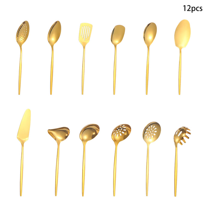 12 Piece Stainless Steel Tableware Set For Hotel Restaurant And Buffet Use