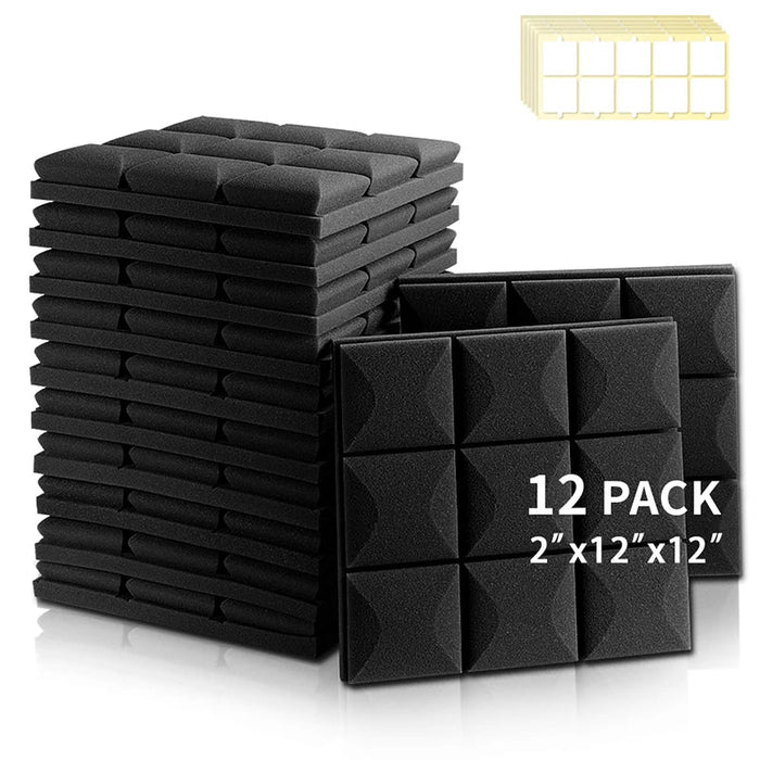 12 Pack High Density Acoust Insulation Studio Foam Panel