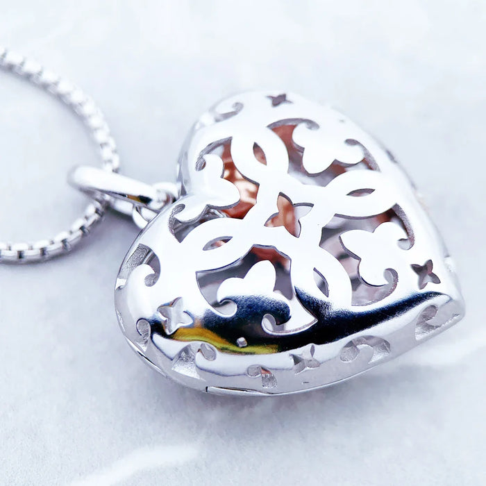 925 Sterling Silver Heart Medallion Necklace Fashion Jewelry For Women For Friend