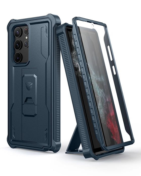 For Samsung Galaxy S22 Ultra 5G Full Body Bumper Military Grade Armor Shockproof Shell Case With Built In Screen Protector