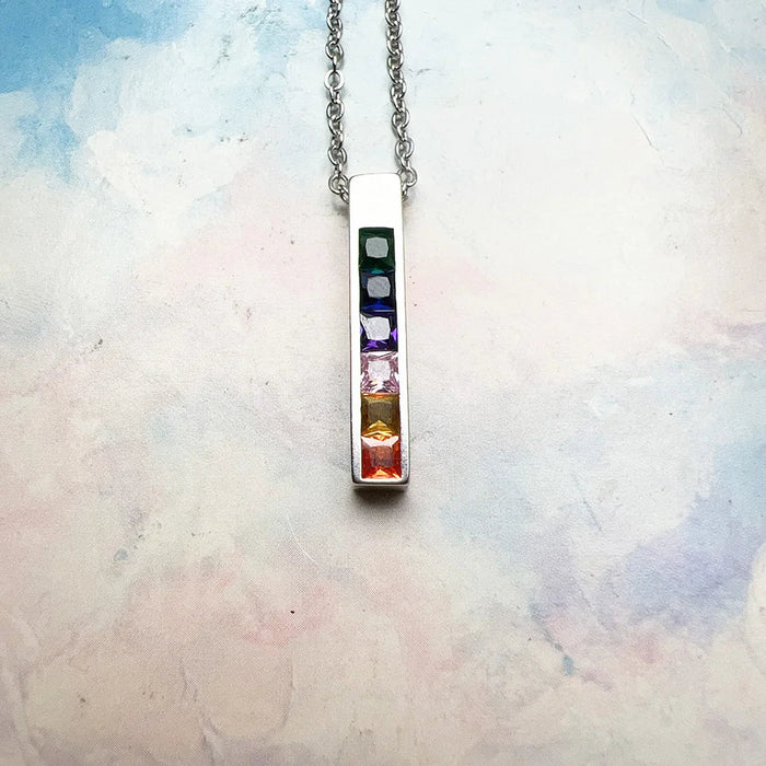 925 Sterling Silver Boho Colourful Stone Necklace Chain For Women