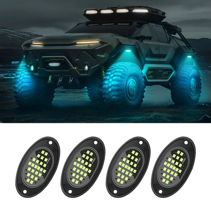 4Pcs Led Rock Lights For Trucks Off Road Jeep Suv Atv Utv Car