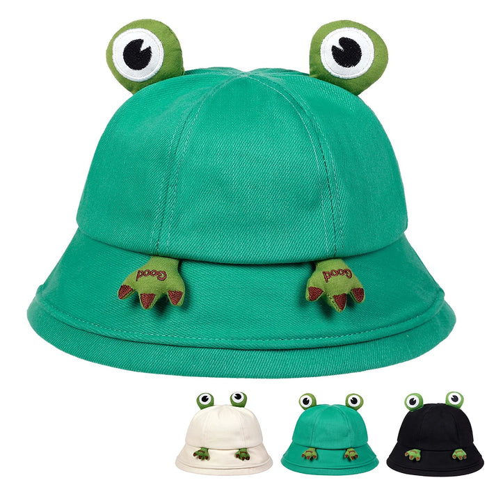 Cute Frog Bucket Hat For Outdoor Sun Protection